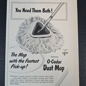 1953 O-Cedar Dust Mop Vintage Print Ad‎ American-Marietta Company Chicago IL